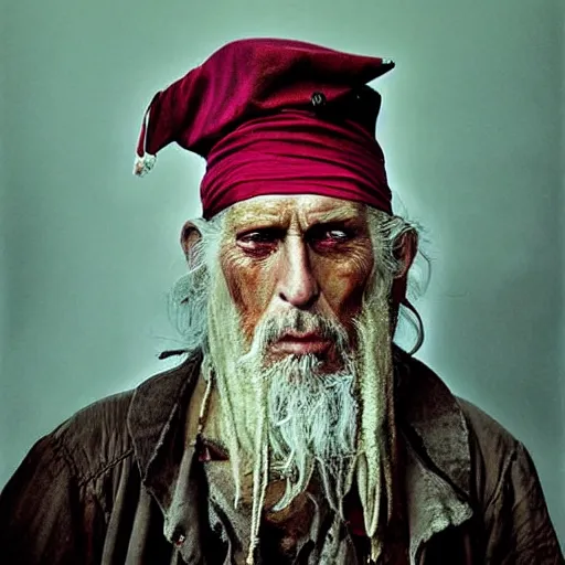 Image similar to portrait of an expressive face of an old pirate by annie leibovitz