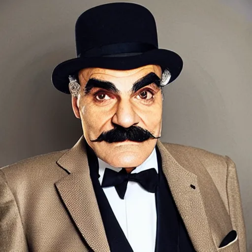 Prompt: david suchet as hercule poirot