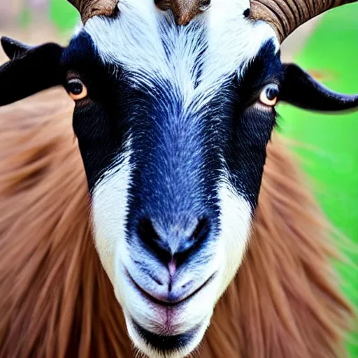 Image similar to goat with heavy metal makeup