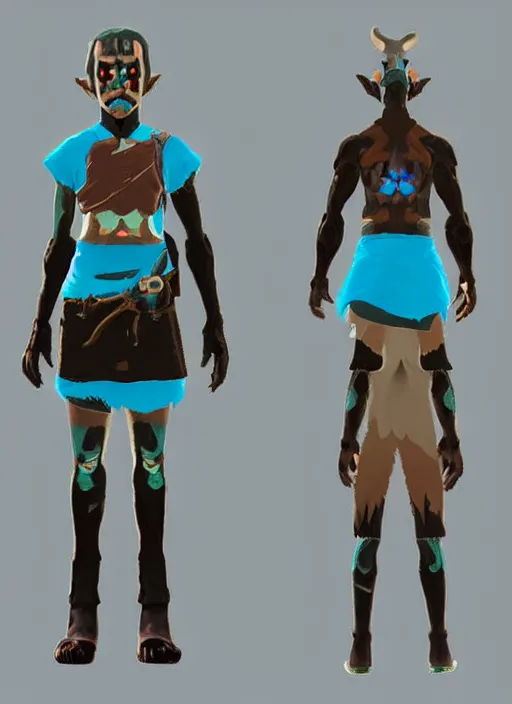 Prompt: a redead in breath of the wild, 3d character model