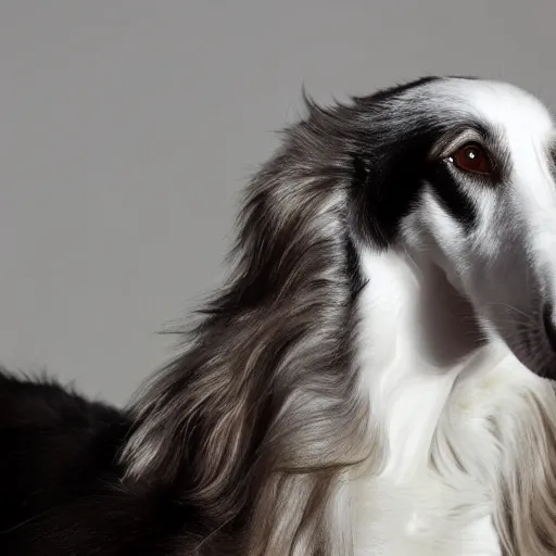 Image similar to fisheye lens photo of a borzoi