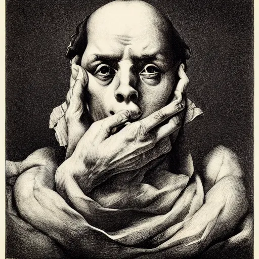 Image similar to lithography on paper conceptual figurative post - morden monumental portrait by goya and escher and hogarth, illusion surreal art, highly conceptual figurative art, intricate detailed illustration, controversial poster art, polish poster art, geometrical drawings, no blur