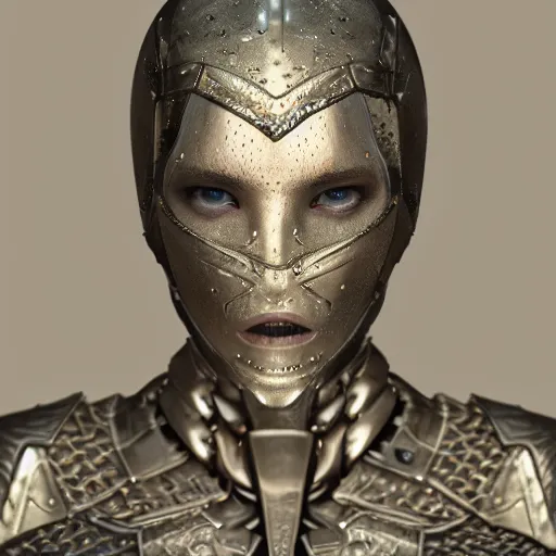 Prompt: knight, 8 k uhd, unreal engine, reflected chrome, octane render in the artstyle of greg rutkowski klimt and nixeu and ian sprigger and wlop and krenz cushart tom bagshaw, unreal engine 5, highly detailed face, true anatomy!, extremely detailed!, fishnets, beautiful