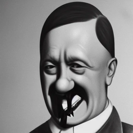 Prompt: happy smiling hitler in clown makeup