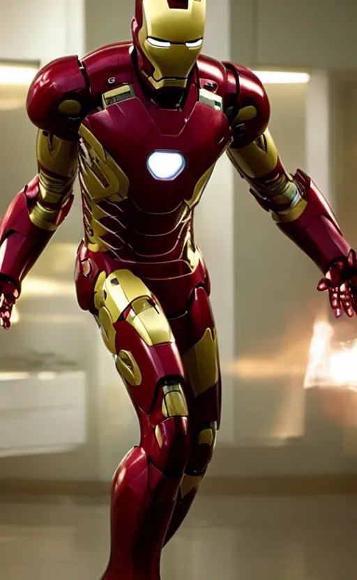 Prompt: Still of George Costanza as Iron Man