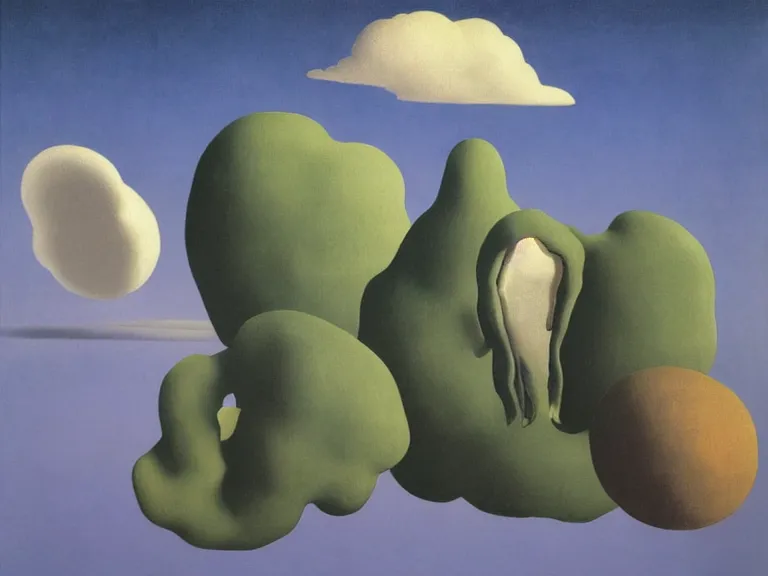 Prompt: life and death, painting by rene magritte, high detail, high resolution