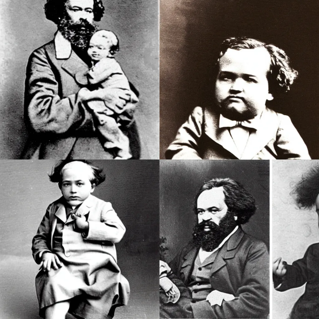 Prompt: karl marx as a baby, a baby that looks like karl marx