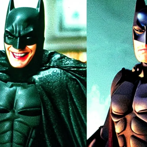 Prompt: tom hanks as batman in batman forever movie