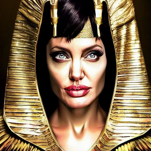 Image similar to an amazing award winning photo of angelina jolie as cleopatra