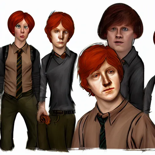 Prompt: ron weasley in the style of disco elysium