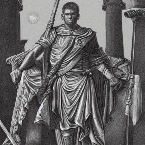 Prompt: pencil illustration of the roman empire