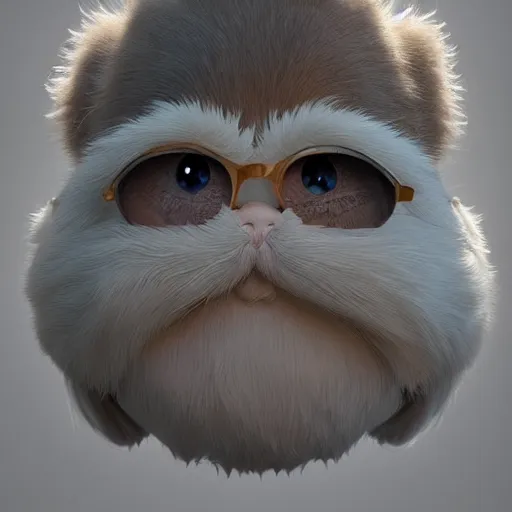 Image similar to mr. fluffy the fluffiest fluff on earth, cute:: by beeple and James Gilleard and Justin Gerard :: ornate, dynamic, particulate, intricate, elegant, highly detailed, centered, artstation, smooth, sharp focus, octane render, 3d