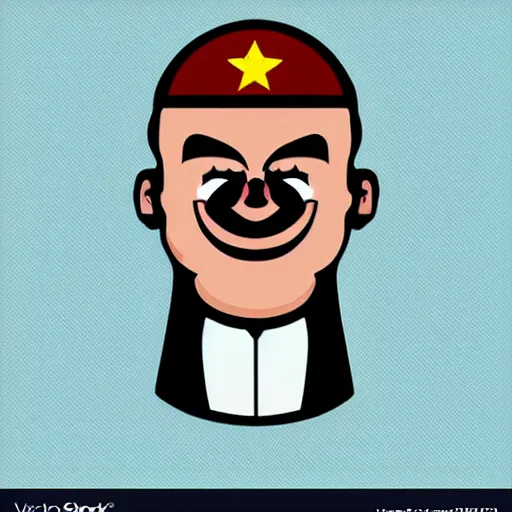 Prompt: a cute dictator, digital art, iconic icon, 2 d vector logo, cartoon, t - shirt design