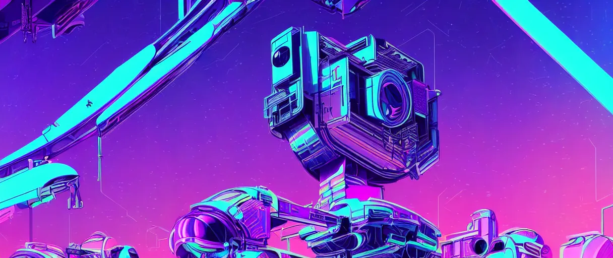 Image similar to hyper detailed 2090s neo-surreal neon purple and teal propaganda torn poster of space workers sharp cinematic lighting 8k wide angle shallow depth of field