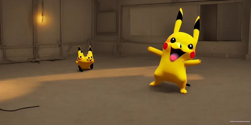 Image similar to dancing pikachu, unreal 5, hyperrealistic, realistic, photorealistic, dynamic lighting, highly detailed, cinematic landscape, studio landscape, studio lighting