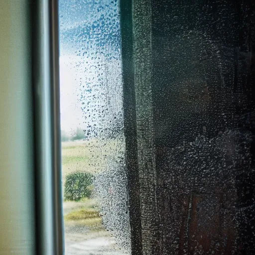 Image similar to looking outside through a window that needs to be washed