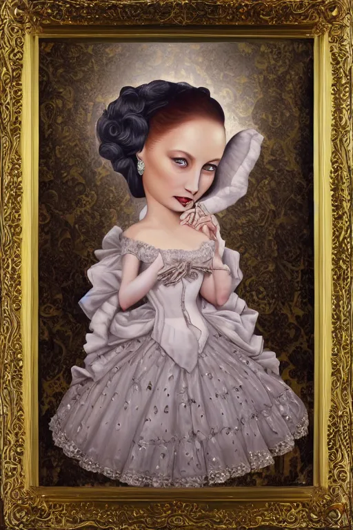 Prompt: segolene royale painted by mark ryden