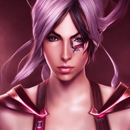 Image similar to fiora from league of legends, digital art, epic, detailed face, hyper realistic.