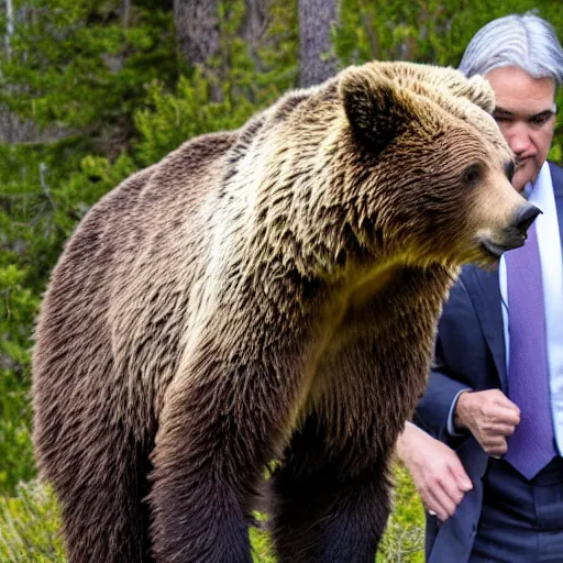Image similar to Jerome Powell fighting a grizzly bear