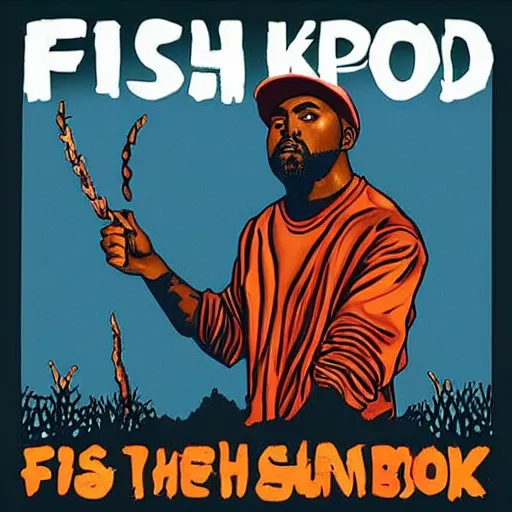 Image similar to kanye west album art showing fishsticks