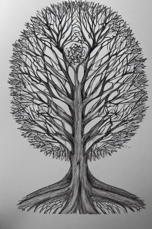 Prompt: a tree, drawn by a child, intricate, elegant, highly detailed, smooth, sharp focus, artstation
