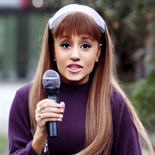 Prompt: ariana grande as an elderly woman