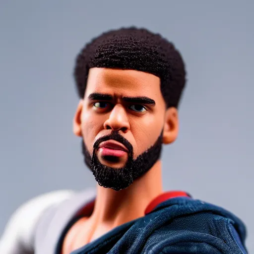 Image similar to detailed studio photography of a close up claymation action figure of j cole, highly detailed, breathtaking, uhd resolution, beautiful lighting, studio light, extremely detailed, 8 5 mm shot, photorealistic, hyperrealistic