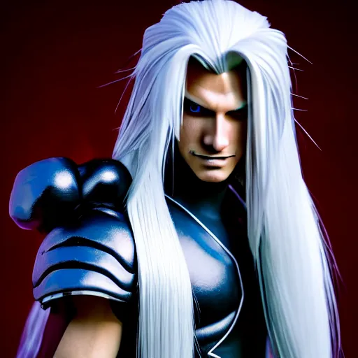 Image similar to super mario as sephiroth, highly detailed, extremely high quality, hd, 4 k, 8 k, canon 3 0 0 mm, professional photographer, 4 0 mp, lifelike, top - rated, award winning, realistic, detailed lighting, detailed shadows, sharp, no blur, edited, corrected, trending