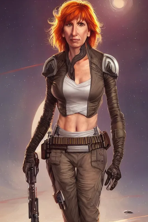 Prompt: Kari Byron as a heroine in star wars, digital painting, artstation, concept art, smooth, sharp focus, illustration, art by artgerm and donato giancola and Joseph Christian Leyendecker, Ross Tran, WLOP