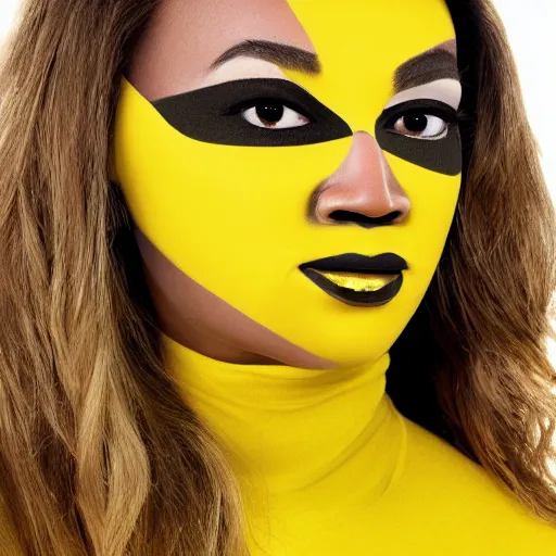 Image similar to closeup photo of a human bee with beyonce face