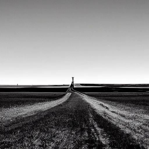 Image similar to black and white minimalist landscape photos with a low horizon