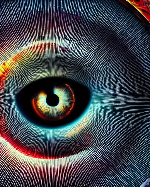 Image similar to illustration of an eye with a spiral in it, hypnotic spiral, digital art, extreme detail, realistic lighting, cinematic composition, concept art, sharp focus, colorful, photorealistic eyes, 8 k