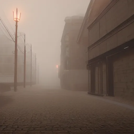 Prompt: silent hill engulfed in fog, concept art, highly detailed, 8k unreal engine