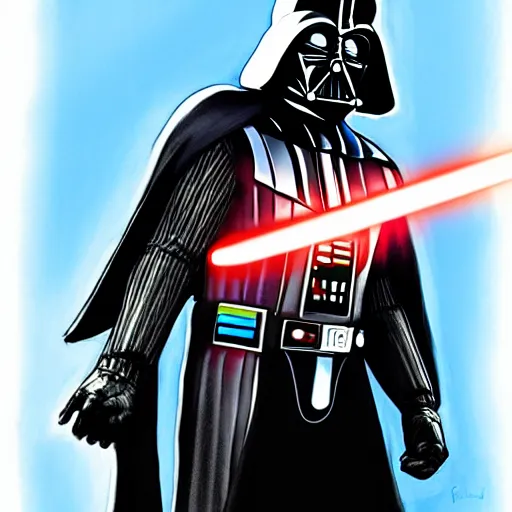 Prompt: darth vader as a redeemed jedi knight, concept art