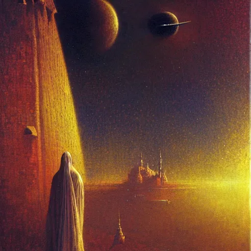 Image similar to a cinematic scene from the istanbul in space, osman hamdi bey, solidity and eternity, concept art by beksinski and jean delville, sharp focus, dramatic lighting, ultra hd, hdr, 8 k