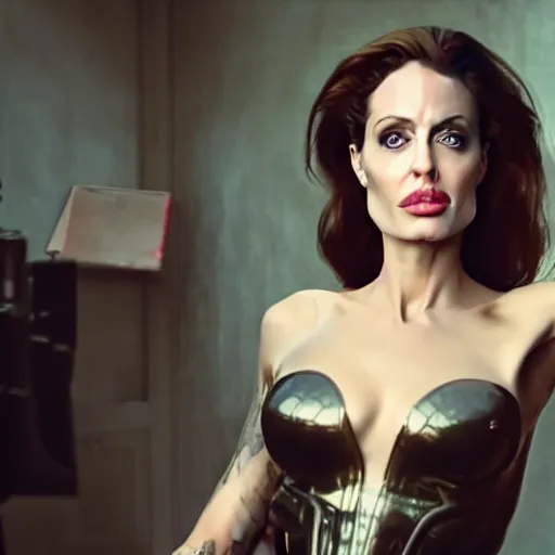 Prompt: hyperrealistic photorealistic Angelina Jolie as Catwoman 4k hdr award winning photo cinematic lighting