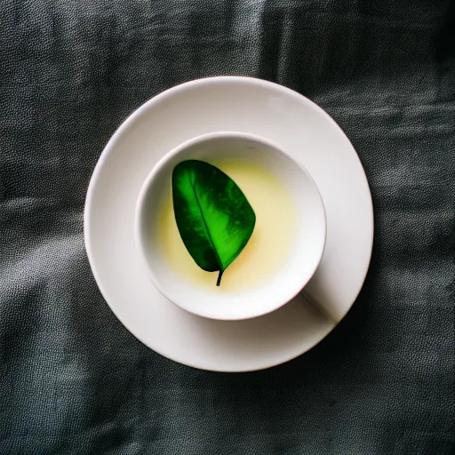 Prompt: baby quoka in a teacup eating a leaf, photography, minimalistic, 8k