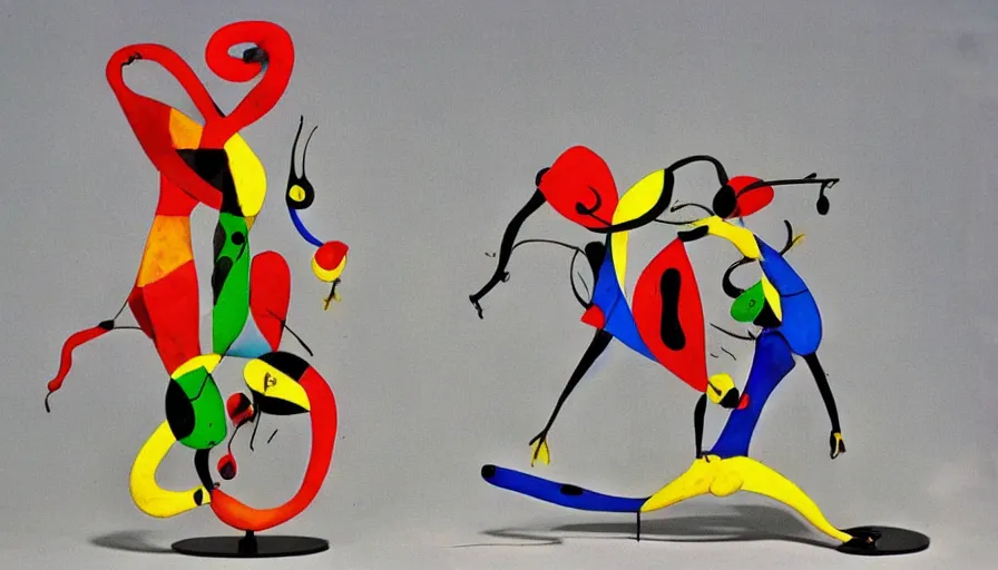 Image similar to capoeira, sculpture by joan miro