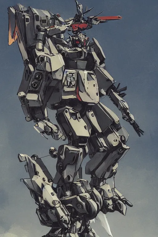 Tank girl sitting on top of a Gundam robot mecha head, | Stable ...