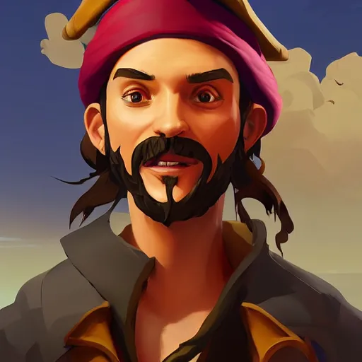 Image similar to painting jack the pirate on sea of thieves game avatar hero smooth face median photoshop filter cutout vector behance hd by jesper ejsing, by rhads, makoto shinkai and lois van baarle, ilya kuvshinov, rossdraws, illustration, art by ilya kuvshinov and gustav klimt