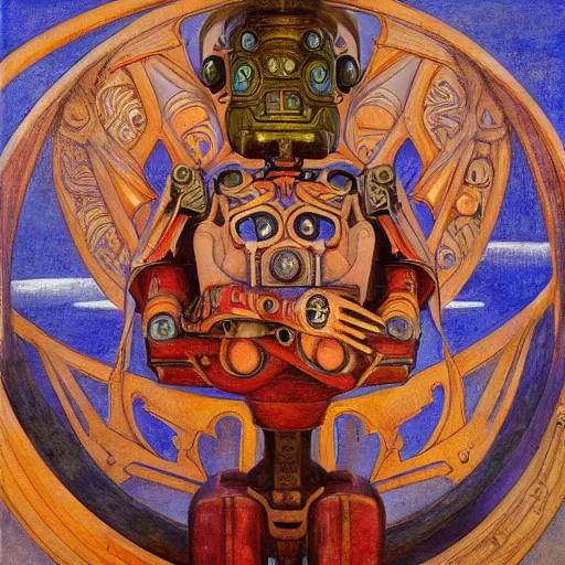 Image similar to sculpture of an ornate robot bird, by annie swynnerton and diego rivera and nicholas roerich and jean delville, symbolist, dramatic lighting, god rays, art brut, rich colors, smooth, sharp focus, extremely detailed, adolf wolfli, by janet fish and ( donato giancola and bilibin )