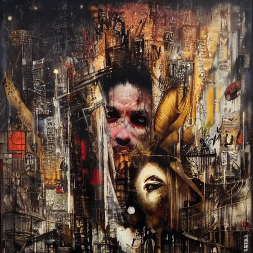 Image similar to the city by karol bak, banksy, simon bisley, guy denning, mimmo rotella, ravi zupa