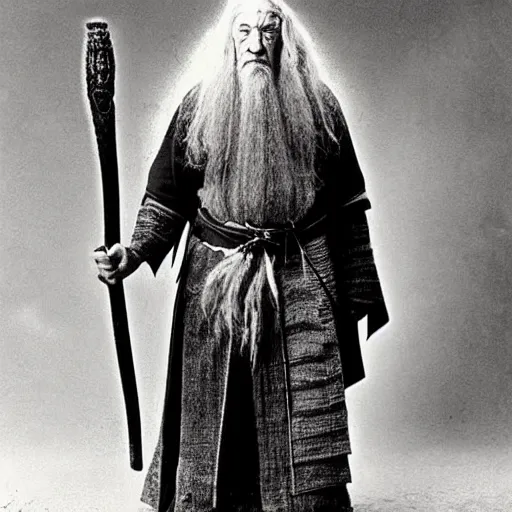 Image similar to “Gandalf in full samurai armour, 1900’s photo”