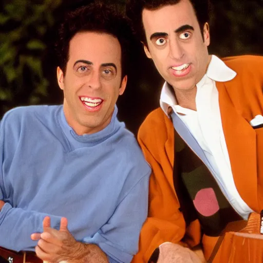 Image similar to jerry seinfeld and cosmo kramer