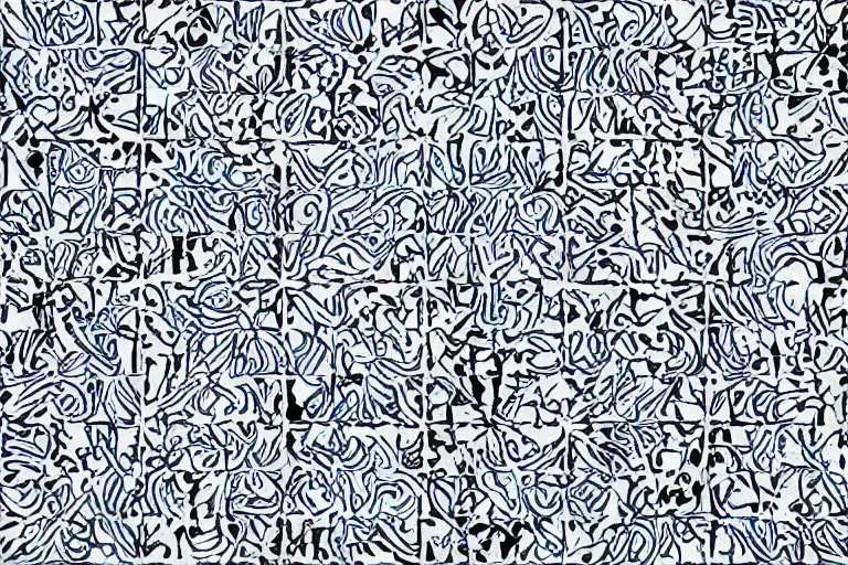 Image similar to rhythmical ornament black blue white squares geometric abstract design minimalism