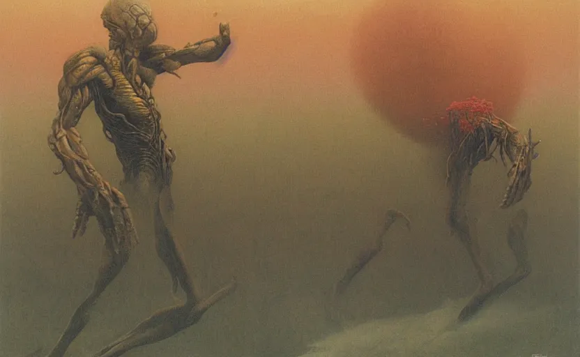 Image similar to phendrana drift by zdzisław beksinski, metroid