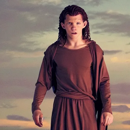 Image similar to tom holland as jesus christ