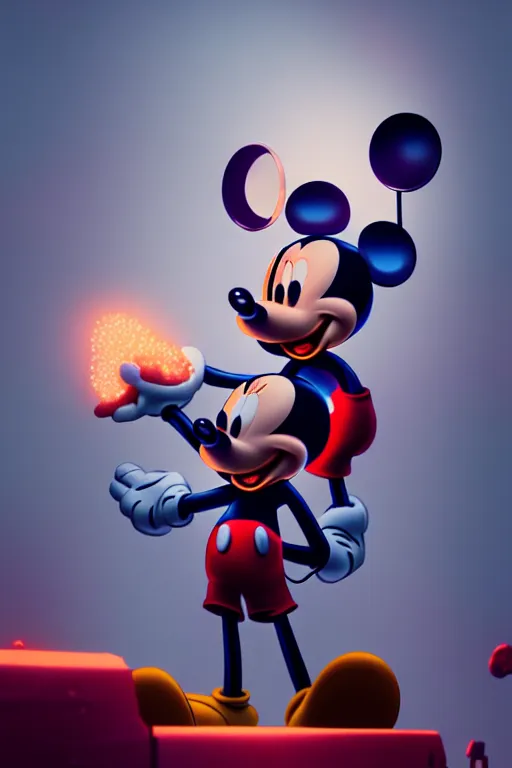 mechanics working and repairing mickey mouse bloody | Stable Diffusion ...