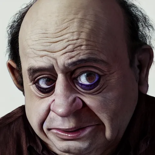 Prompt: hyperrealistic mixed media high resolution painting of (Danny DeVito) is Gollum, stunning 3d render inspired art by Jamie Salmon and István Sándorfi and Unreal Engine and Greg Rutkowski, perfect facial symmetry, dim volumetric lighting, 8k octane beautifully detailed render, full body shot, post-processing, extremely hyper-detailed, intricate, epic composition, highly detailed attributes, highly detailed atmosphere, cinematic lighting, masterpiece, trending on artstation, very very detailed, masterpiece, stunning, flawless completion, lifelike texture, perfection,