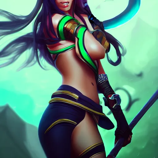 Image similar to Portrait of Akali from league of legends, mystery, highly detailed, luxurious vibe, smoke, artstation, trending on ArtStation, by smile _zPRO